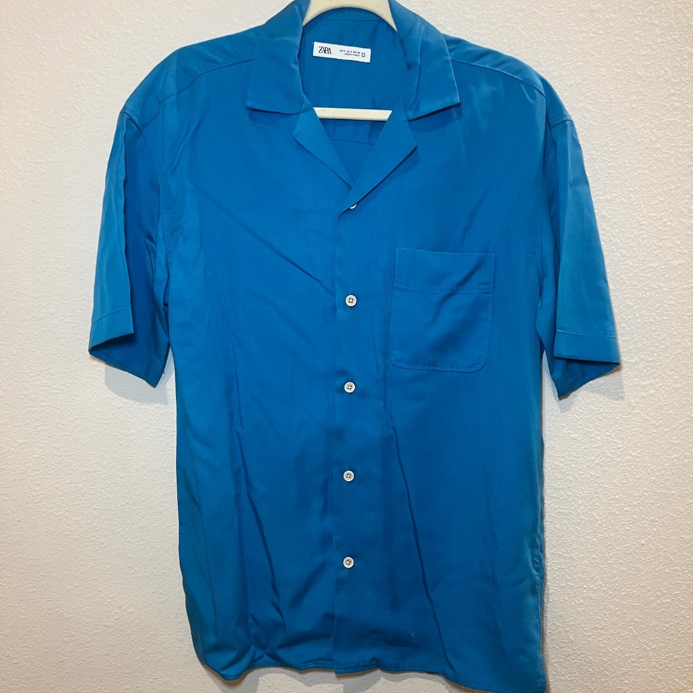 ZARA MEN Technical Blue Shirt Size S